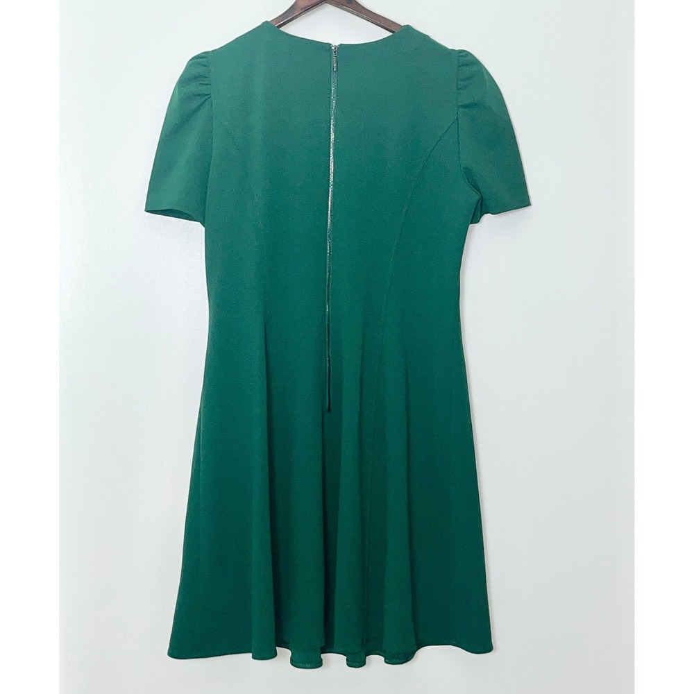 Karl Lagerfeld Paris Dress Size 12 Green Fit and Flare Puff Sleeve A-Line Mini - Picture 4 of 7